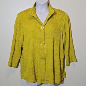 Multiples Crinkle Jacket Size XL Lagenlook Artsy Mature